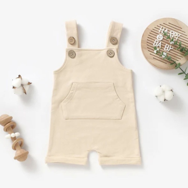 Cream Dungarees by BabyBells